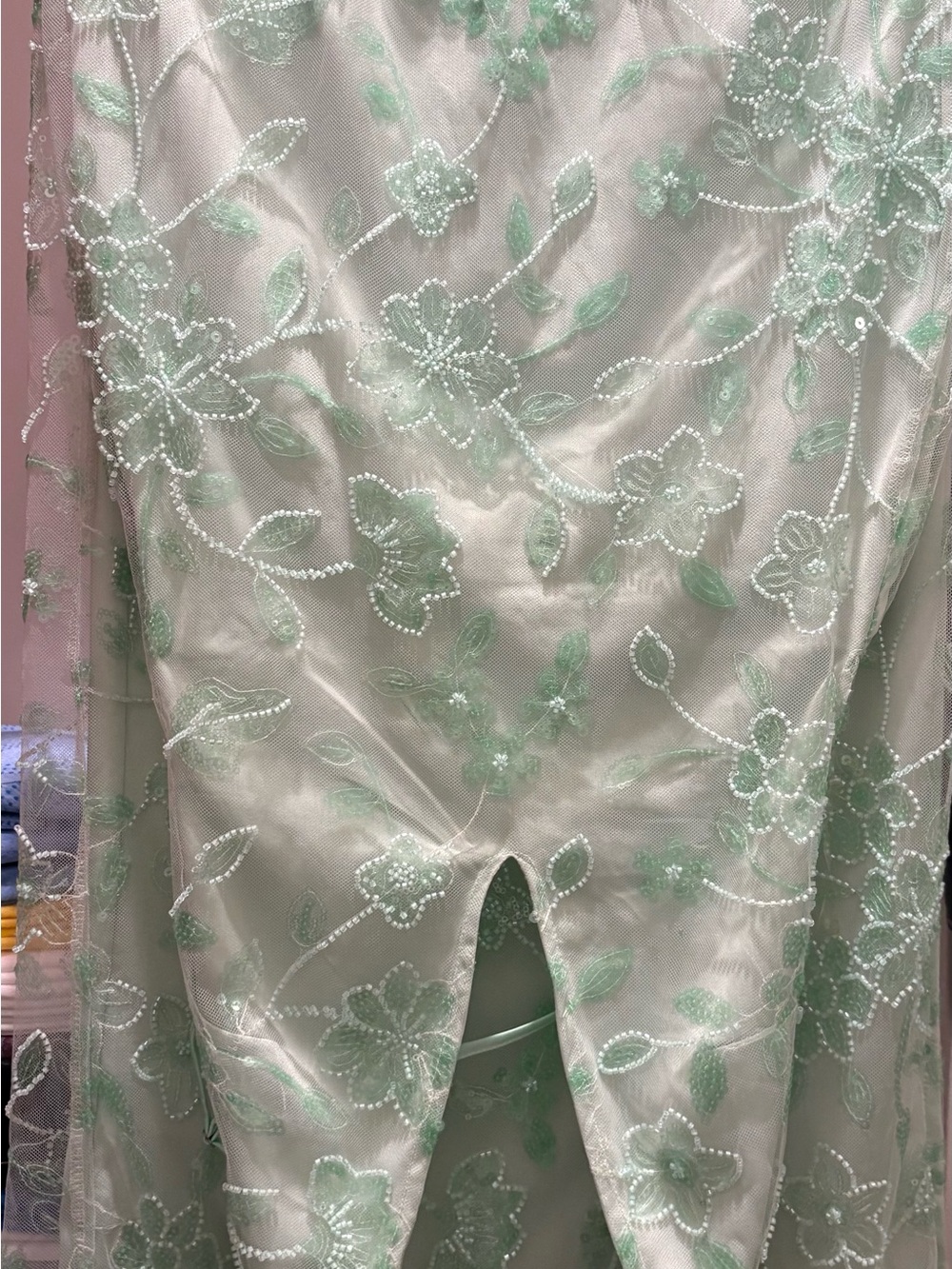 Peppermayo Mint Green Floral Embroidered Maxi Dress